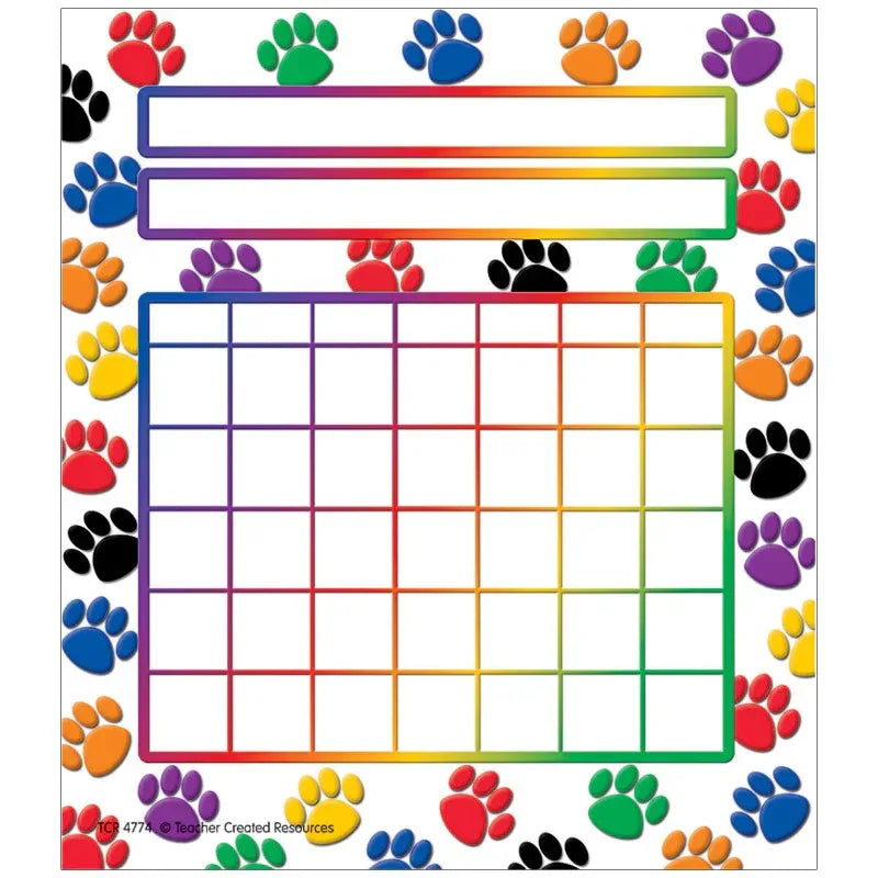 Colorful Paw Prints Incentive Charts 5 1 4 X 6 36 Sheets Gramco colorful-paw-prints-incentive-charts-5-1-4-x-6-36-sheets-gramco
