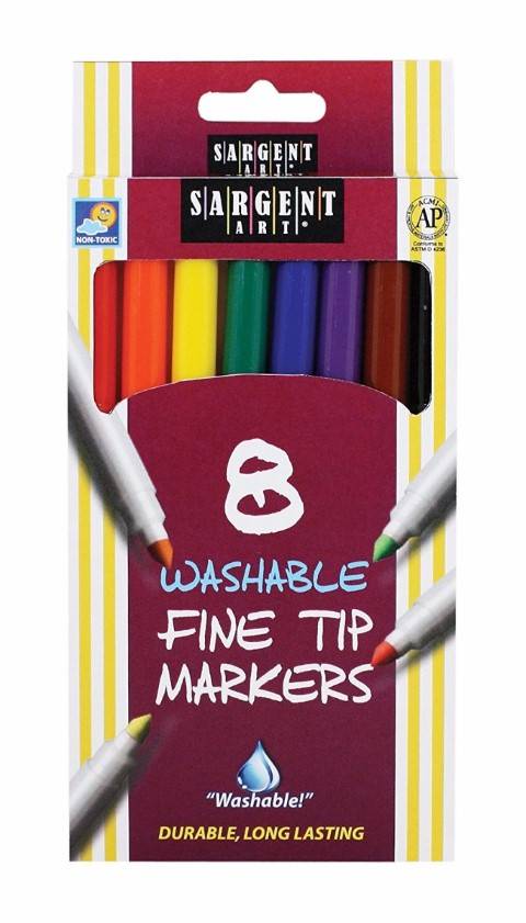 Sargent Art 8-Count Washable Fine Tip Markers 22-1560