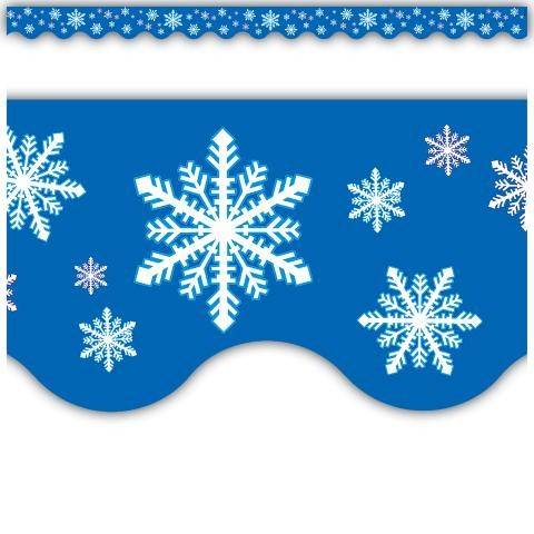 Snowflakes Scalloped Border Trim, TCR4139