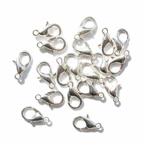 144-Piece Lobster Claw Clasps for Jewelry Making, 12mm, Silver