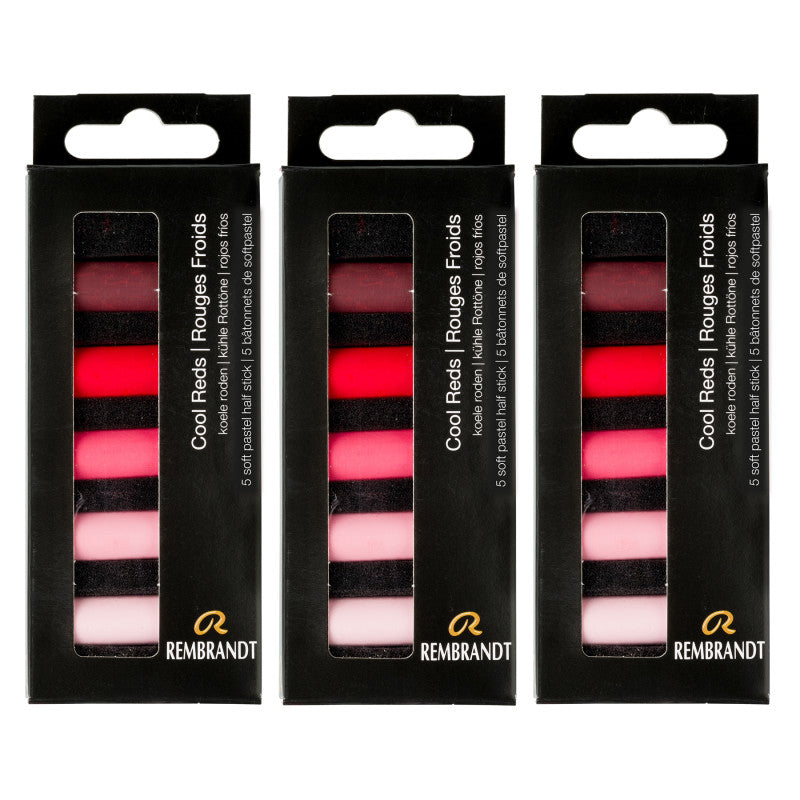 Soft Pastels Micro Sets, Cool Reds Per Set, 5 Half Sticks, 3 Sets