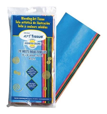 Spectra Art Tissue, 20 Sheets, 20"x30", Bright  Colors PAC58576