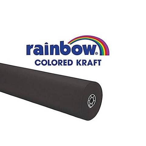 Pacon Rainbow® Colored Kraft Duo-Finish® Paper, 36" x 100' w/Storage Box - Black