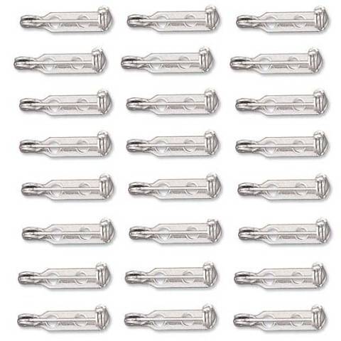 144-Piece Bar Pinback Glue On, 3/4-Inch, Silver Tone