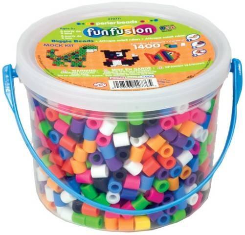 Perler Biggie – Secchio 1200 Perline Fusion, 8 Colori, Per Creazioni E Scrapbooking