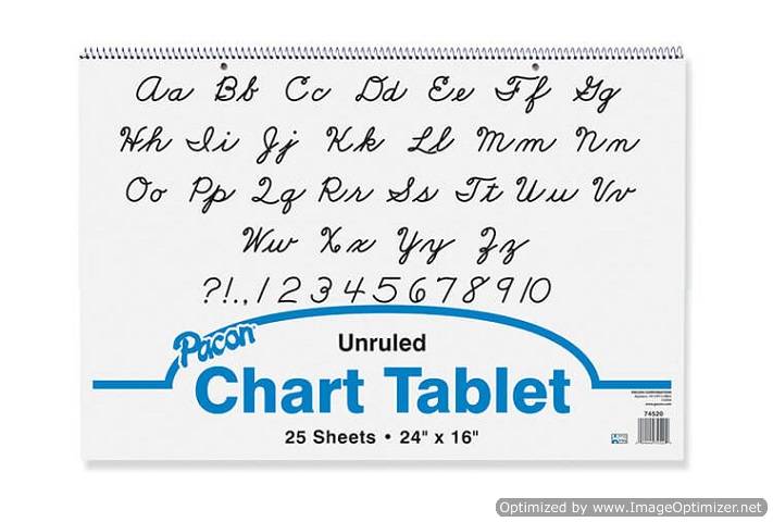CHART TABLET 24" X 16" WHITE 25 SHEETS UNRULED