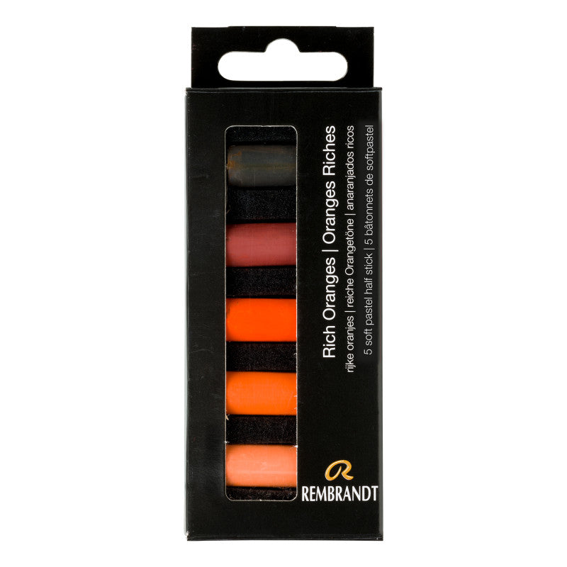 Soft Pastels Micro Sets, 5 Half Sticks, Rich Oranges