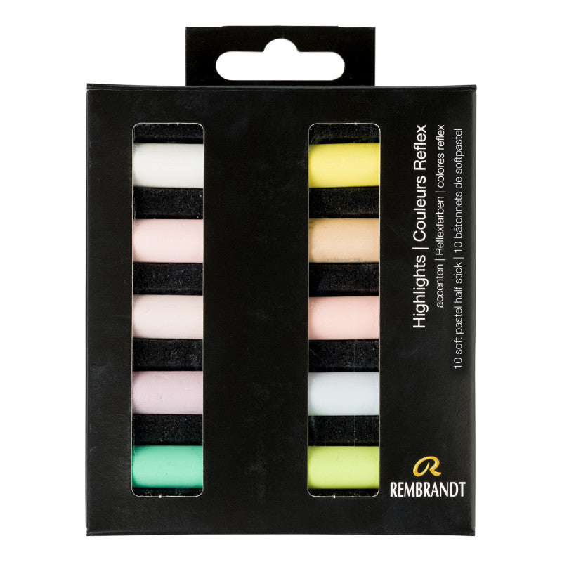 Soft Pastel Micro Sets, 10 Half Sticks, Highlights