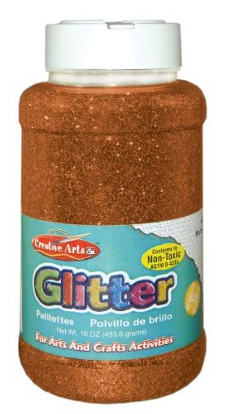 Creative Arts Craft Glitter, 16 Ounce Bottle Orange