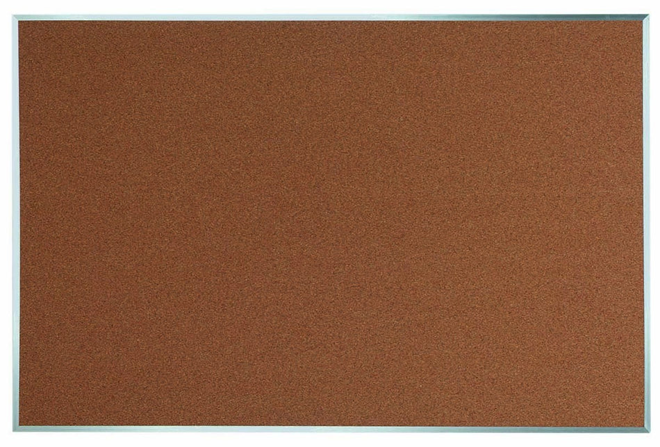 Aluminum Frame Natural Pebble Grain Cork Bulletin Board, 18" x 24"