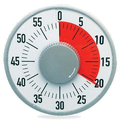 Ashley 6-1/4" Timer 1 Hour - Desktop - For Testing, Game, Classroom - Gray, White