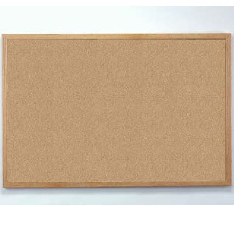 Natural Wood Frame Bulletin Board Cork 48" x 120"