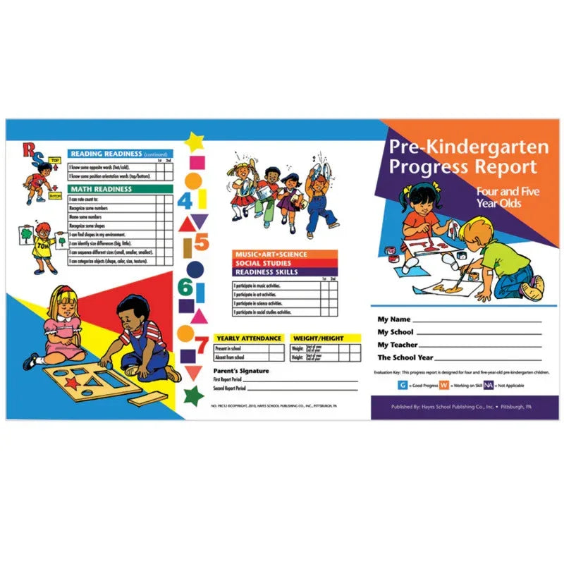Pre-Kindergarten Progress Report (4 and 5 year olds), Pack of 10 ...