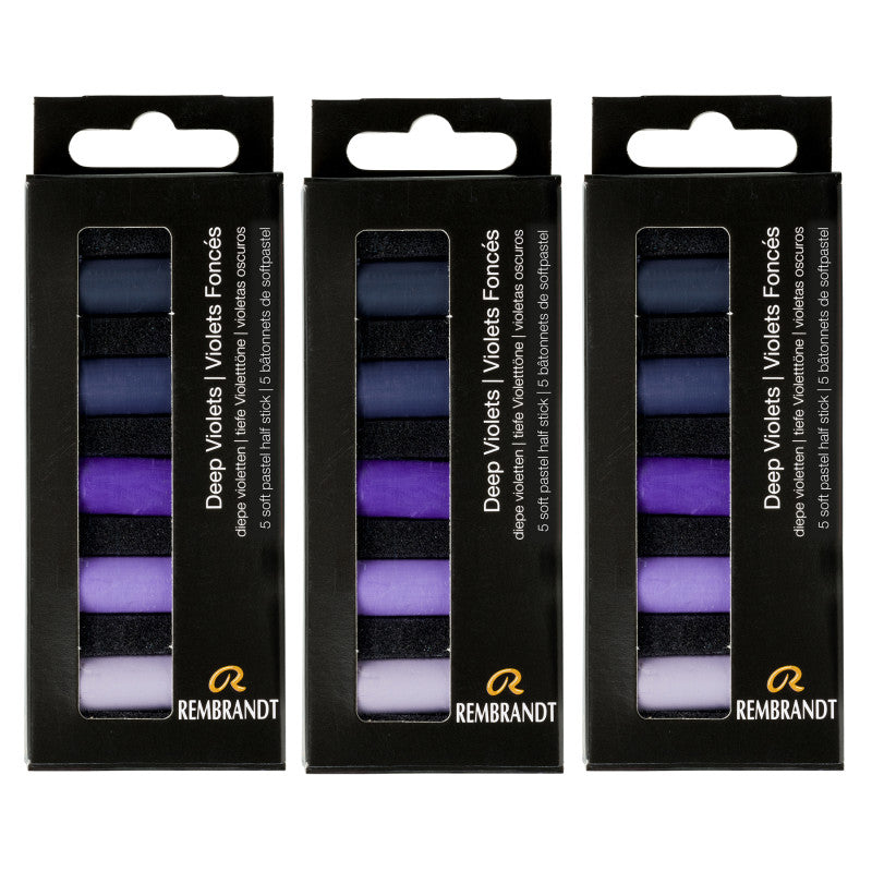 Soft Pastels Micro Sets, Deep Violets Per Set, 5 Half Sticks, 3 Sets