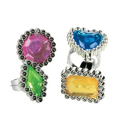 Plastic Colorful Rhinestone Rings – Gramco School Supplies