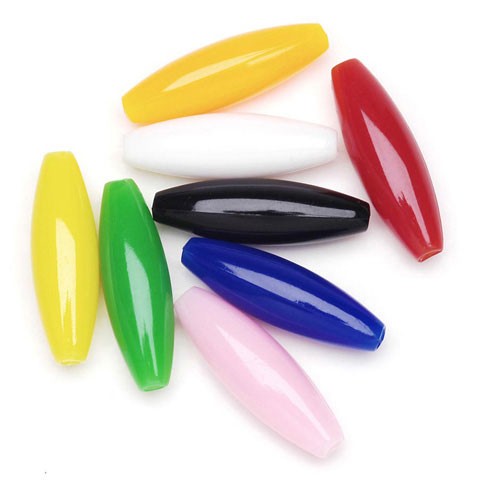 Spaghetti Beads - Acrylic Oval - 19 mm x 6 mm 144 Pieces Opaque Multicolored
