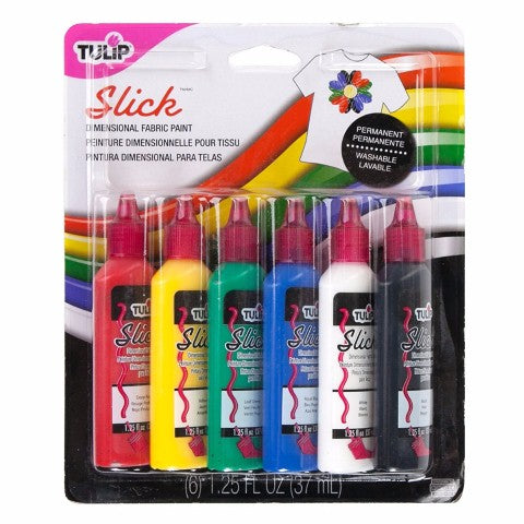 Tulip Slick 3D Fashion Paint, 1.25-Ounce,  00825 Dimensional 6-Pack