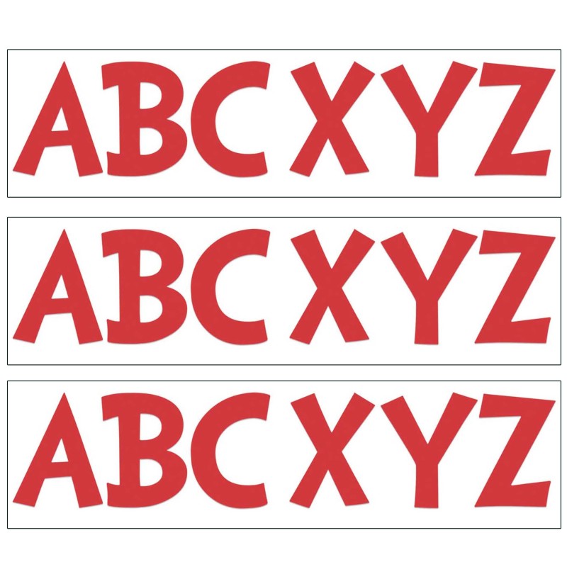 Dr. Seuss&trade; 7" Punch Out Deco Letters, Red, 143 Per Pack, 3 Packs