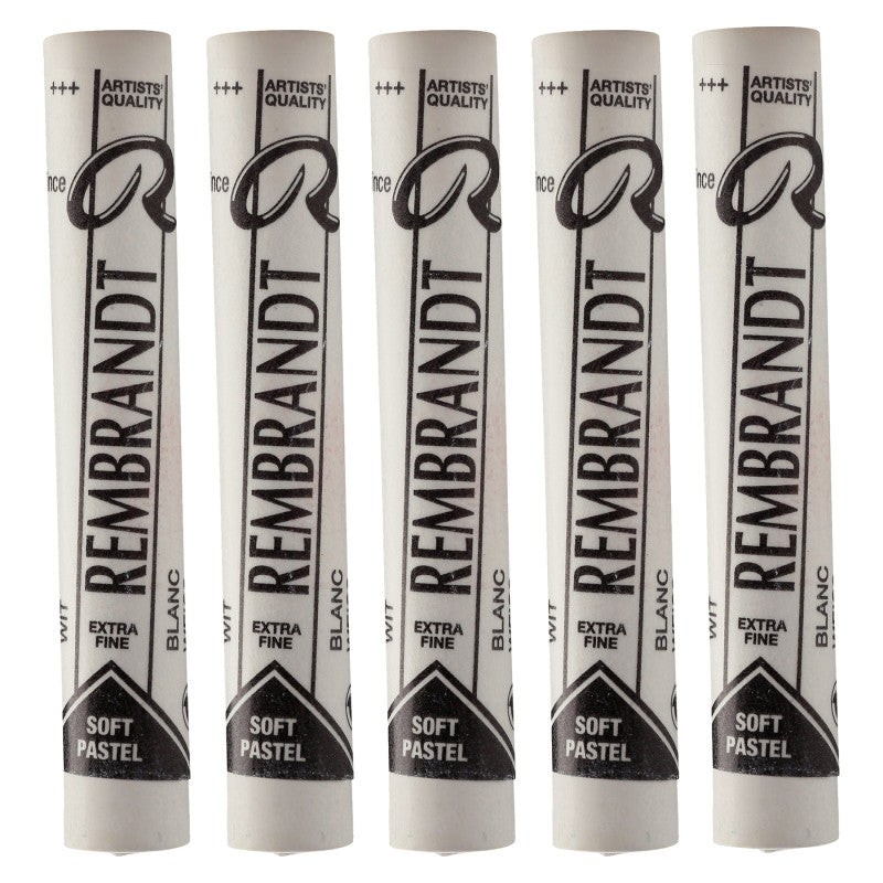 Soft Pastel Single Color Set, White (100.5), 5 Full Sticks