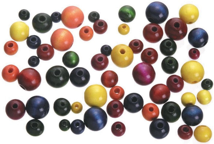 Wood Beads Round Assorted Wood Tone  Colors ,150 pk