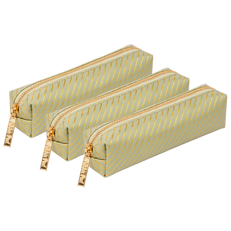 Pencil Case, Haze, Green, Pack of 3