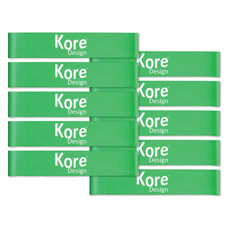 Fidget Kick Bands, Latex, 10" to 16", Green, Pack of 10