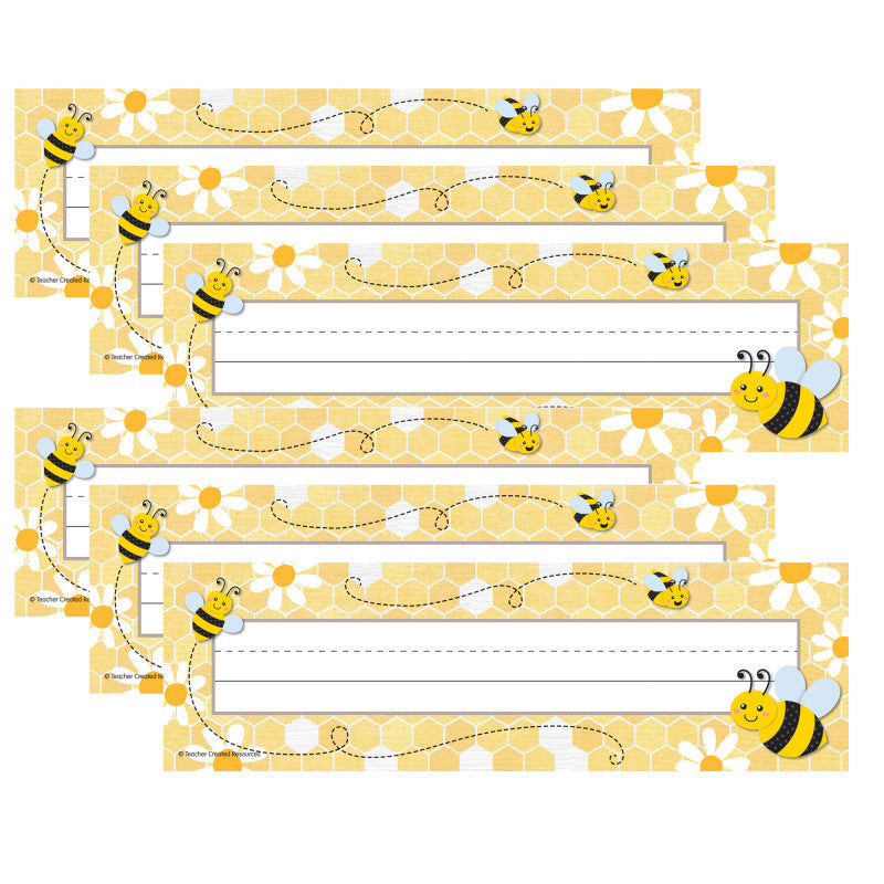 Buzzing Bees Flat Name Plates, 36 Per Pack, 6 Packs