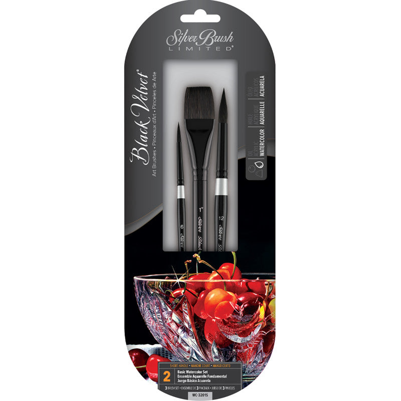 Black Velvet&reg; 3-Piece BEST Basic W/C Brush Set