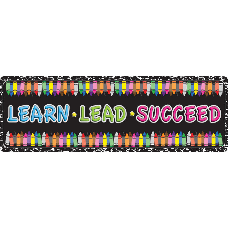 The Original Fun Mat&trade;, Mat Runner, 15.5" x 47", Learn, Lead, Succeed, Crayon Composition