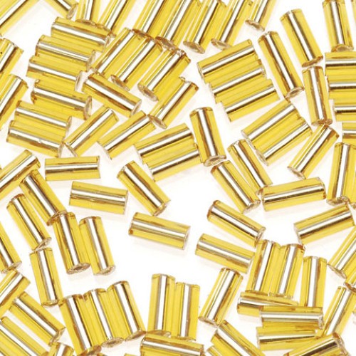 Glass Bugle Beads  Gold - 5mm