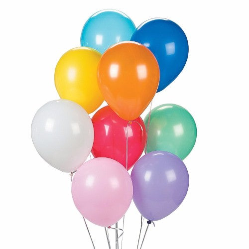 9'' Latex Assorted  Color Balloons 144 package