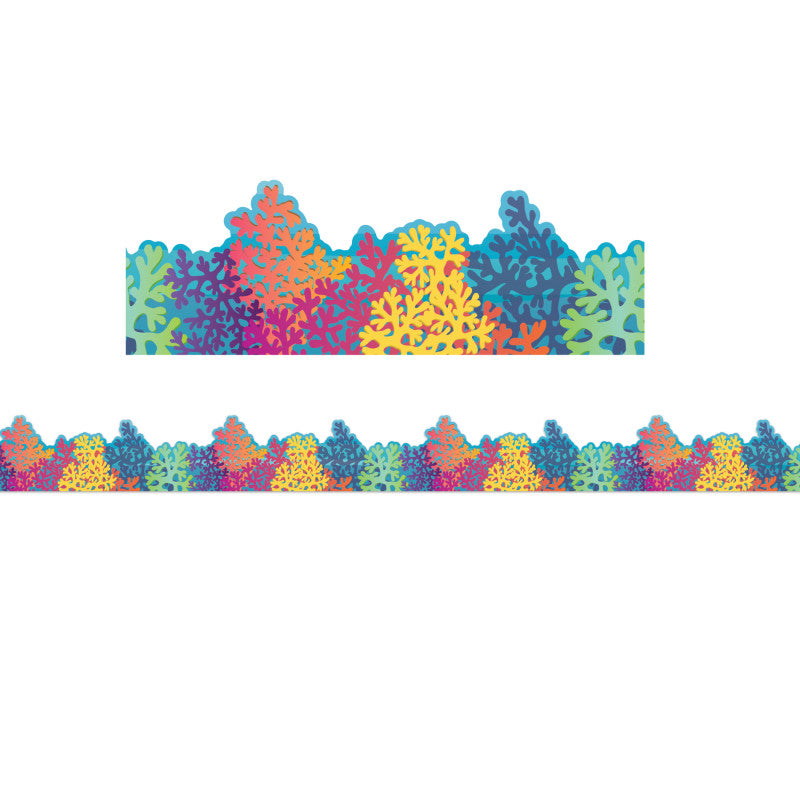 Seas the Day Colorful Coral Reef Extra Wide Die-Cut Deco Trim&reg;, 37 Feet