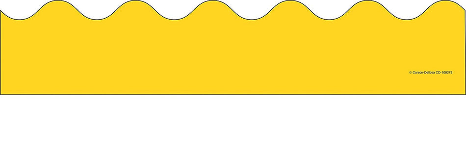 Rolled Scalloped Borders 2-1/4" Wide x 65 feet roll  - Yellow  (Carson Dellosa 108467)
