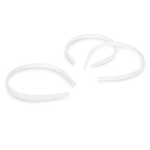 Plastic Headbands without Teeth 1/2"  - White - 10mm - 12/Pkg