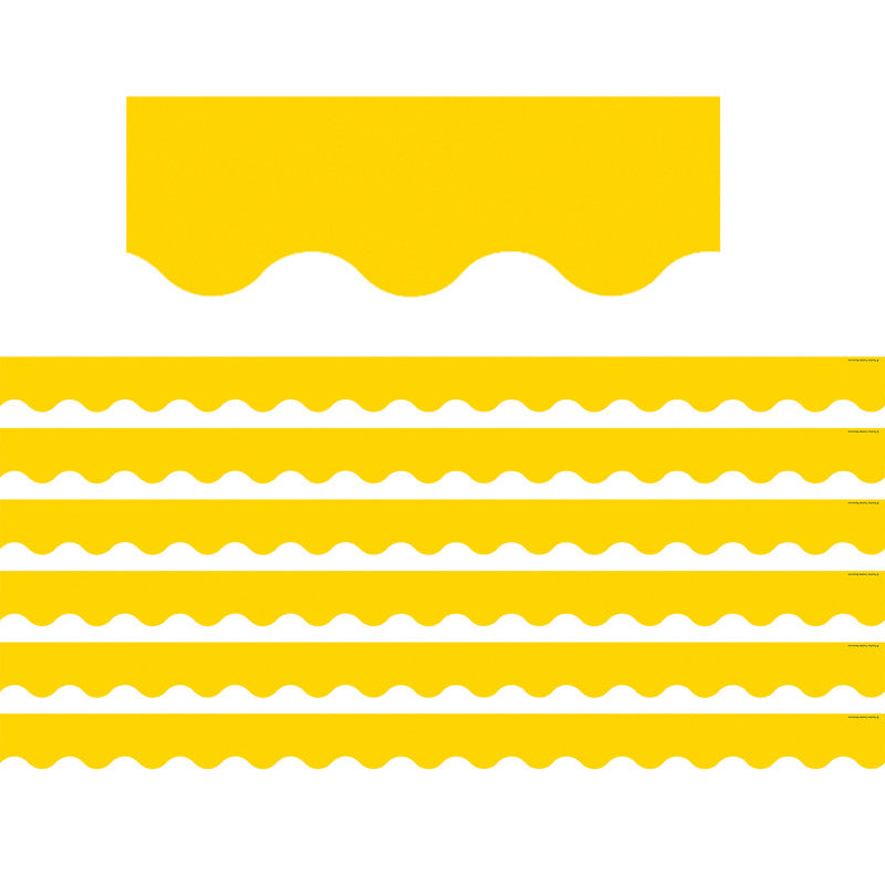 Yellow Gold Scalloped Border Trim, 35 Feet Per Pack, 6 Packs