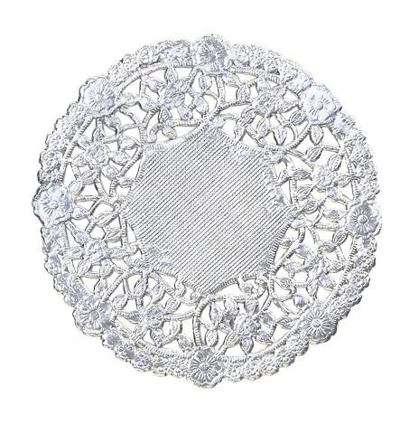 Hygloss 8-Inch Round Silver Doilies, 12-Pack