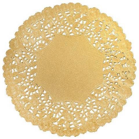 Hygloss 4-Inch Round Gold Doilies, 12-Pack