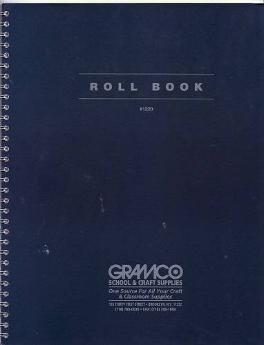 Teachers Roll Book 11" by 8 1/2"  30  Sheets