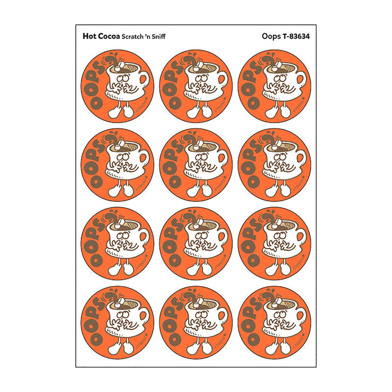 Oops/Hot Cocoa Scent Retro Scratch 'n Sniff Stinky Stickers&reg;, 24 ct.