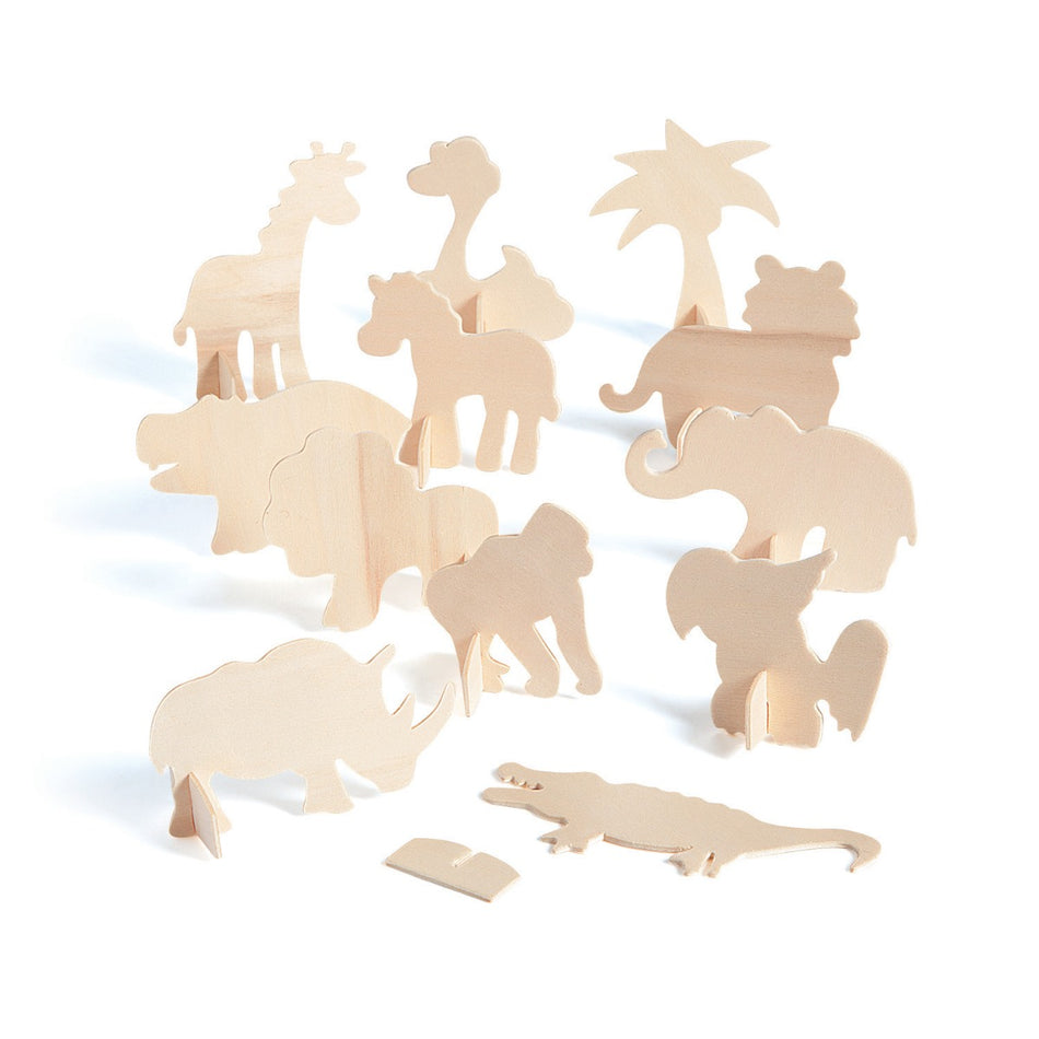 Unfinished Wood Safari Stand-Ups - Pack of 12