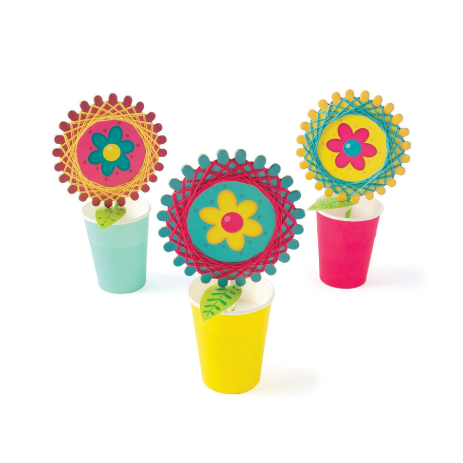 3D String Art Flower Pot Craft Kit - 12 Project Pack