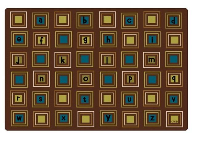 Kids Literacy Squares Nature Carpet  8' x 12'