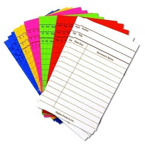 Hygloss Library Cards, Assorted Bright Colors, 3-Inch x 5-Inch, (50Pac ...