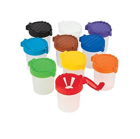 No Spill Paint Cups with 10 assorted color lids (DIXPAC5100)