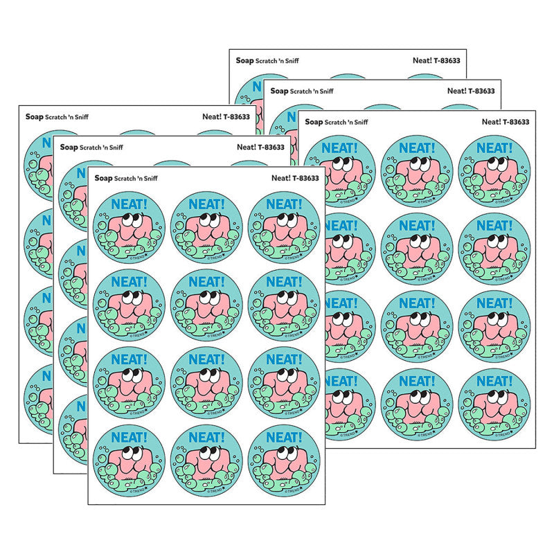 Neat!/Soap Scent Retro Scratch 'n Sniff Stinky Stickers&reg;, 24 Per Pack, 6 Packs