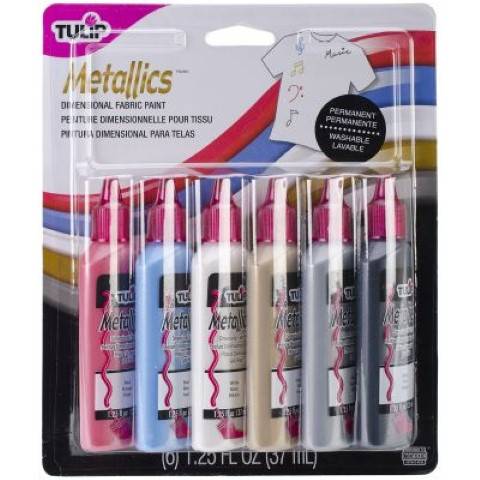 Tulip Metallics 3D Fashion Paint, 1.25-Ounce,  17581 Dimensional 6-Pack