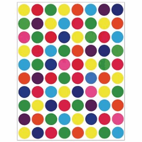 Hygloss Colored 1/2" Circle Stickers 3 Sheets (1854)