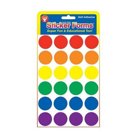 Hygloss Colored 1" Circle Stickers 25 Sheets (1856-1)
