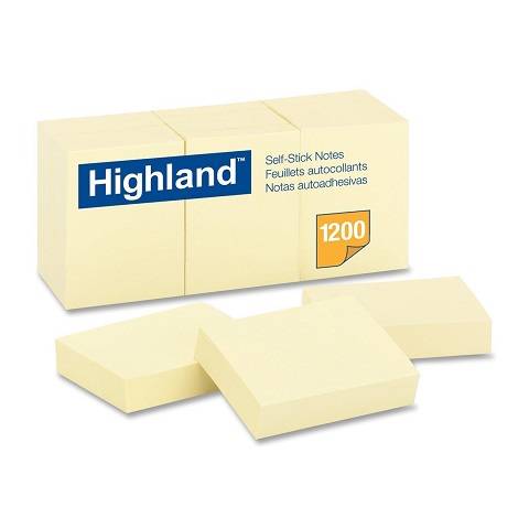 Adhesive Notes 1.5 x 2 Inches, Pack of 12 Pads of 100