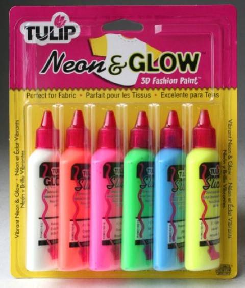 Tulip Neon & Glow 3D Fashion Paint, 1.25-Ounce,  19674 Dimensional 6-Pack